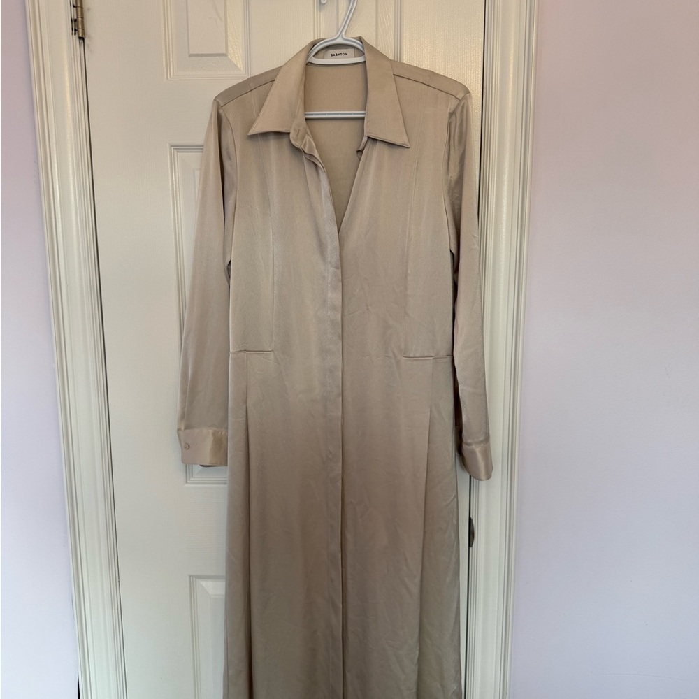 Babaton Taupe Long Sleeve Dress